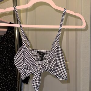 Forever 21 Gingham Black and White Crop top